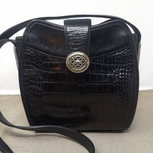 VINTAGE BRIGHTON BLACK LEATHER CROSSBODY BAG